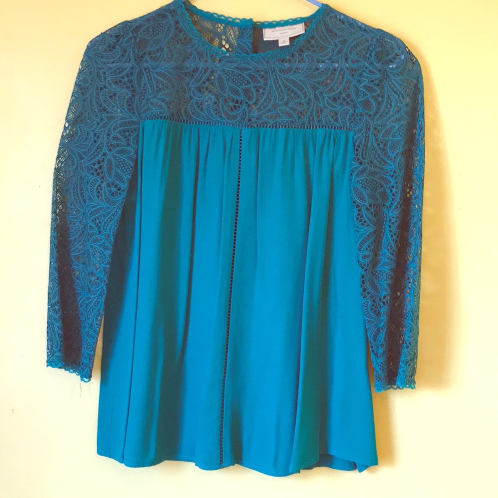 Lace and silk blouse